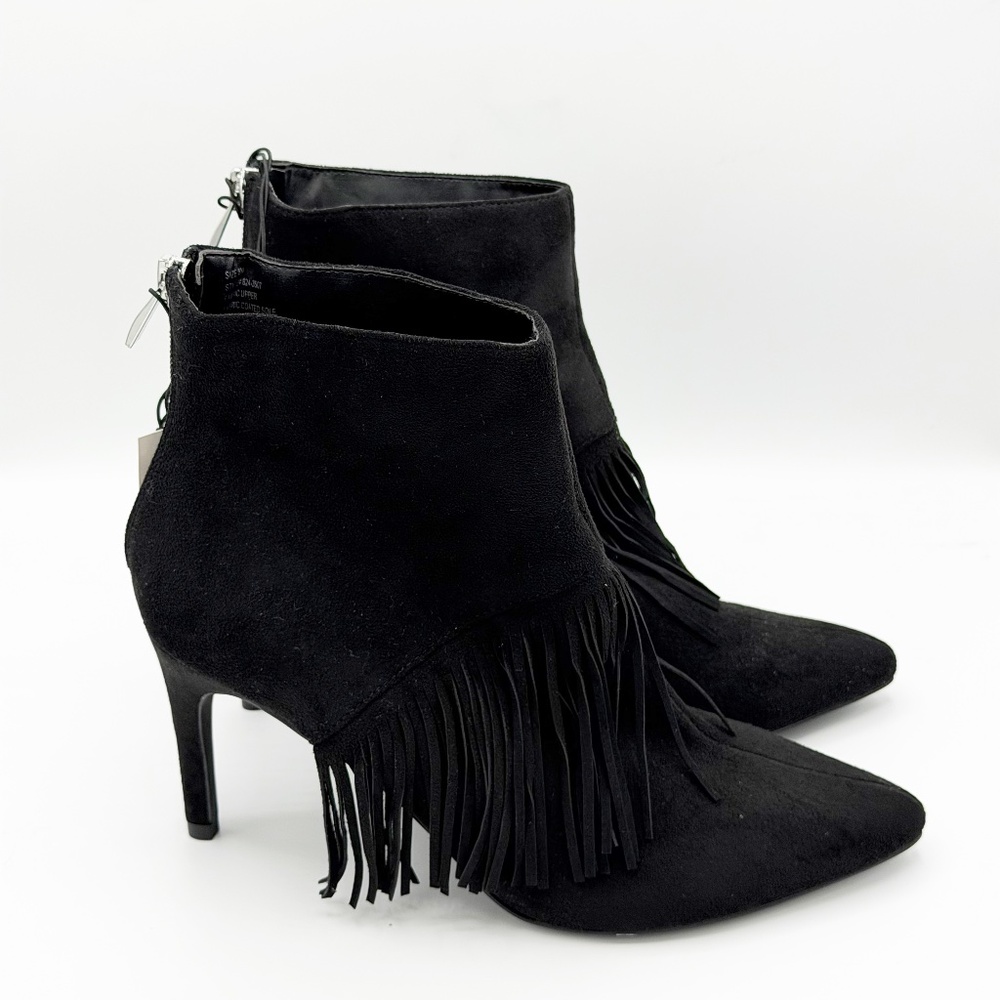 New York and Company  Faux Suede Fringe Booties NWT Size 8